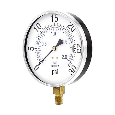 Pressure Gauge, 1/4 in NPT, Bottom Location MPN:101D-454C