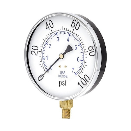Pressure Gauge, 1/4 in NPT, Bottom Location MPN:101D-454E