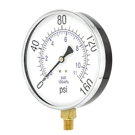 Pressure Gauge, 1/4 in NPT, Bottom Location MPN:101D-454F