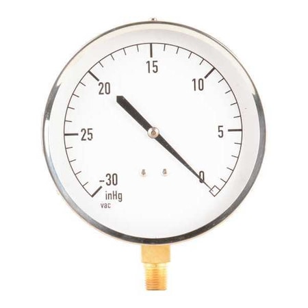 Industrial Vacuum Gauge, +/-1.0%, Silve MPN:18C739