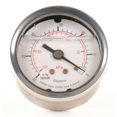 Commercial Vacuum Gauge, +/-3-2-3%, Sil MPN:4CFN6