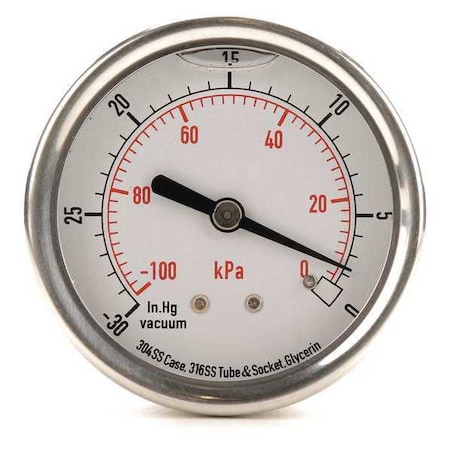 Commercial Vacuum Gauge, +/-3-2-3%, Sil MPN:4CFR2