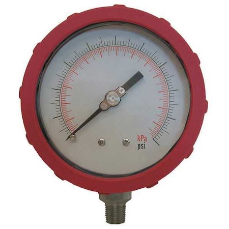 Industrial Pressure Gauge, 0 to 300 psi, 4 in Dial, 1/4 in NPT, Bottom Location MPN:4EFJ5
