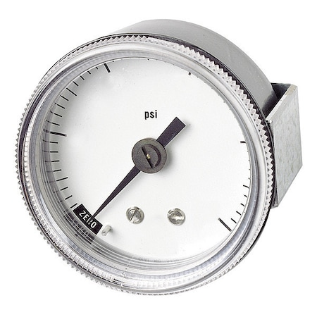 Panel-Mount Pressure Gauge, 0 to 600 psi, 2 in Dial, 1/8 in NPT, Center Back Location MPN:4UA44