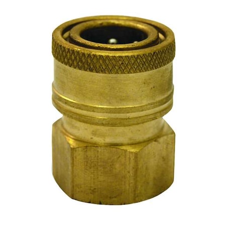 Quick Connect Coupler, 3/8 in (F)NPT, 4000 PSI Max Pressure, Brass/Stainless Steel MPN:1MDG7