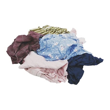 Reclaimed Knit Cloth Rags, 25 lb., 18 in x 18 in, Colored Mixed MPN:135-25N