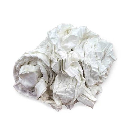 Cotton T-shirt Cloth Rag 25 lb. Varies Sizes, White MPN:20G115