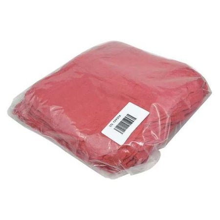 New Red Shop Towels, Cotton, 12 in x 12 in, 100 PK MPN:21825