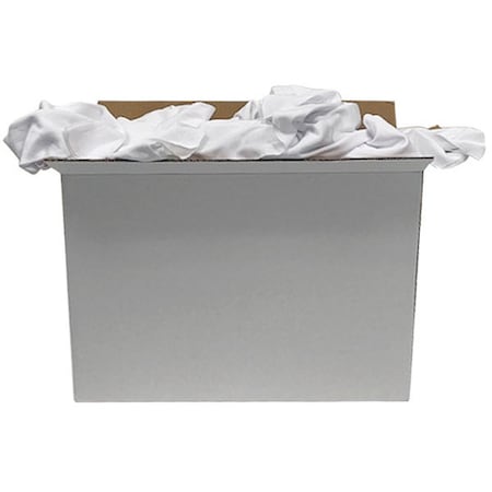 Cotton T-shirt Cloth Rag 25 lb. Varies Sizes, White MPN:21HC63
