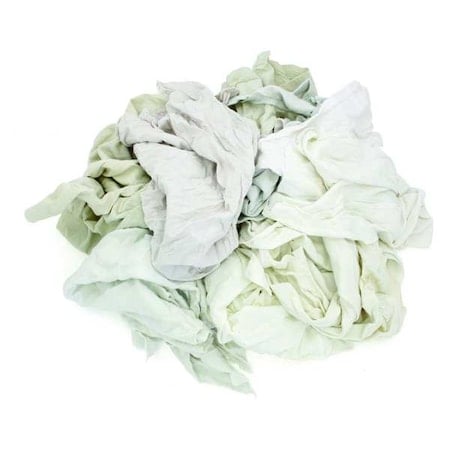 Reclaimed White Knit Cloth Rag 50 lb. Varies Sizes, White MPN:340-50N