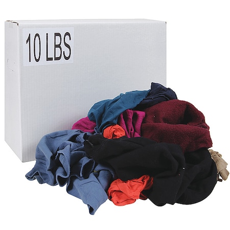 Recycled Cotton Sweatshirt Cloth Rag 10 lb. Varies Sizes, Assorted MPN:G325010PC