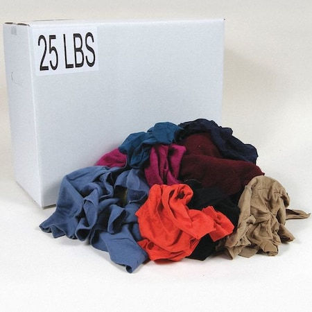 Recycled Cotton Sweatshirt Cloth Rag 25 lb. Varies Sizes, Assorted Colors MPN:G325025PC