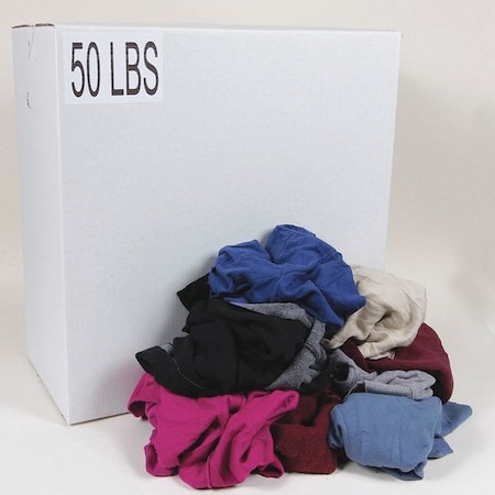 Recycled Cotton Sweatshirt Cloth Rag 50 lb. Varies Sizes, Assorted Colors MPN:G325050PC