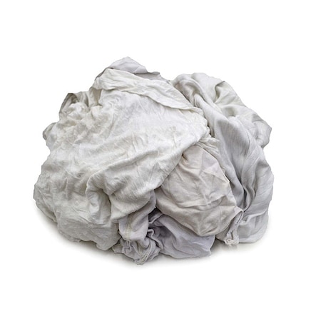 Recycled Cotton T-shirt Cloth Rag 4 lb. Varies Sizes, White MPN:WW4MY53