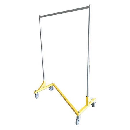 Garment Rack, 63 in W, Gray; Yellow MPN:5CHV4