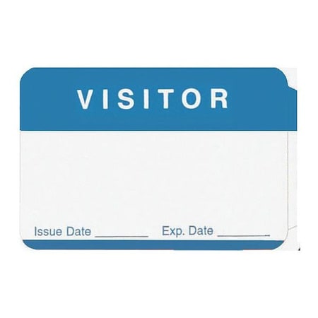 Blue Visitor Badge, 2-3/8 in. L, PK100 MPN:45TU77