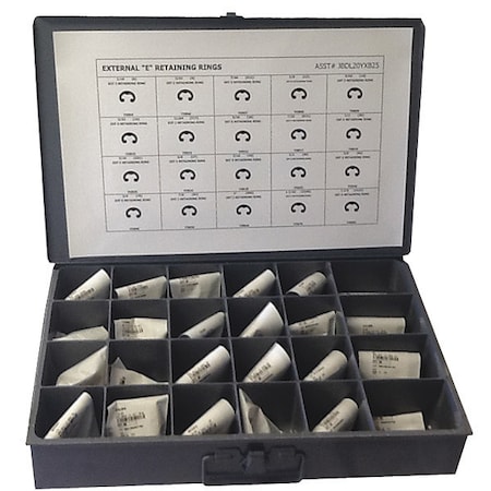 External Retaining Ring Assortment, Steel, Phosphate Finish MPN:JBDL20YXB25