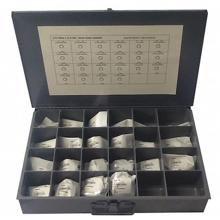 Internal Retaining Ring Assortment, Steel, Phosphate Finish MPN:JBDL24ISR25