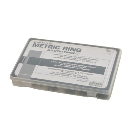 External Retaining Ring Assortment, Carbon Steel, Phosphate Finish, 240 Pieces MPN:RCDE2.319STPA