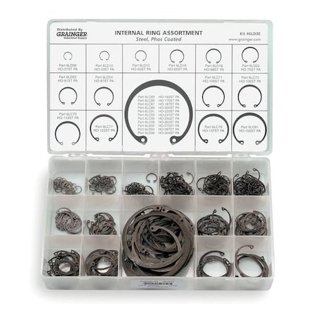 Internal Retaining Ring Assortment, Steel, Phosphate Finish MPN:RCI37300STPA