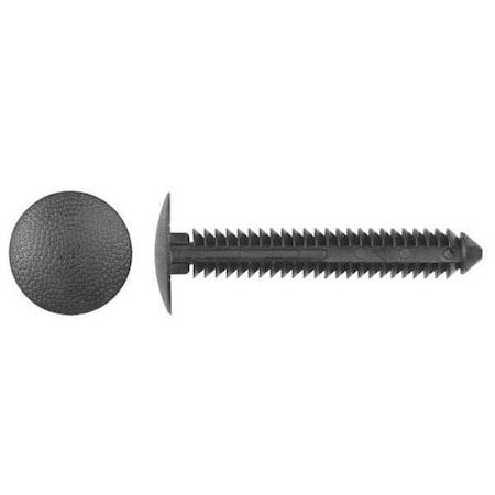 Push-In Rivet, Dome Head, 6.3 mm Dia., 45 mm L, Nylon Body, 25 PK MPN:10064PK