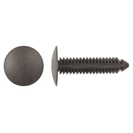 Push-In Rivet, Dome Head, 6 mm Dia., 33 mm L, Nylon Body, 25 PK MPN:10568PK