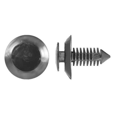 Push-In Rivet, Dome Head, 8 mm Dia., 19 mm L, Nylon Body, 25 PK MPN:1575PK