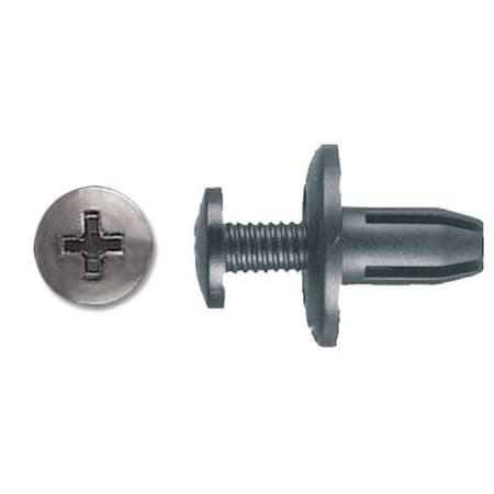 Push-In Rivet, Dome Head, 6 mm Dia., 11 mm L, Nylon Body, 25 PK MPN:1597PK