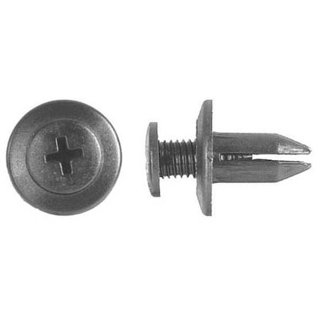 Push-In Rivet, Dome Head, 7 mm Dia., 12 mm L, Nylon Body, 15 PK MPN:1603PK