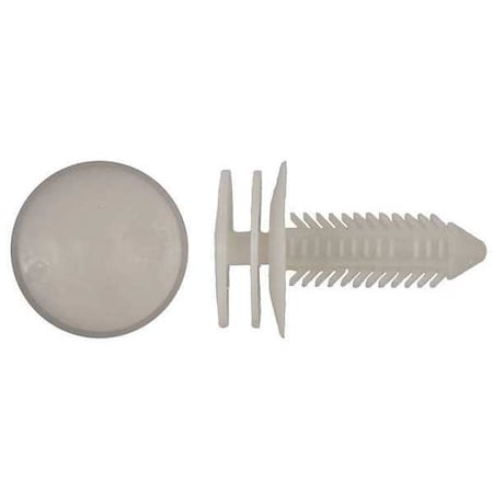Push-In Rivet, Dome Head, 7 mm Dia., 24 mm L, Nylon Body, 25 PK MPN:1807PK
