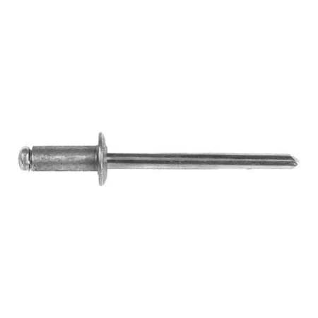 Blind Rivet, Dome Head, 3/16 in Dia., 13/32 in L, Aluminum Body, 100 PK MPN:1900PK