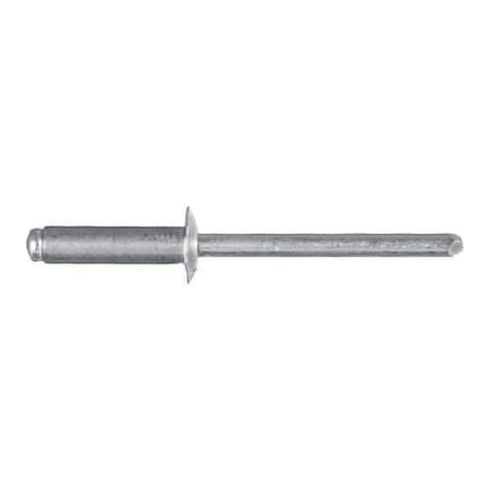 Blind Rivet, Dome Head, 3/16 in Dia., 21/32 in L, Aluminum Body, 100 PK MPN:1902PK