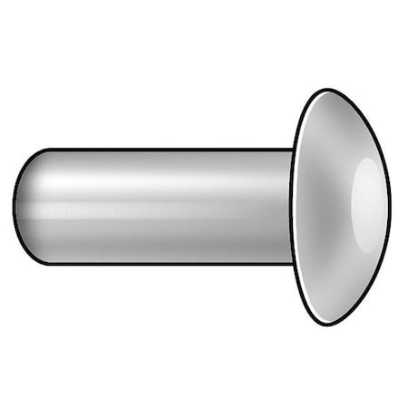 Semi-Tubular Rivet, Oval Head, 1/8 in Dia., 1/4 in L, Stainless Steel Body, 50 PK MPN:1HED4