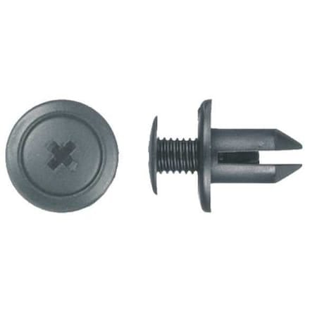 Push-In Rivet, Dome Head, 7 mm Dia., 11 mm L, Nylon Body, 25 PK MPN:2015PK