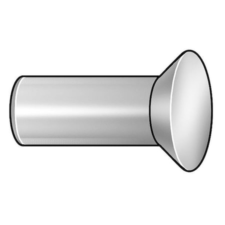 Solid Rivet, Countersunk Head, 0.125 in Dia., 0.25 in L, Brass Body, 100 PK MPN:27B0404-EA-100