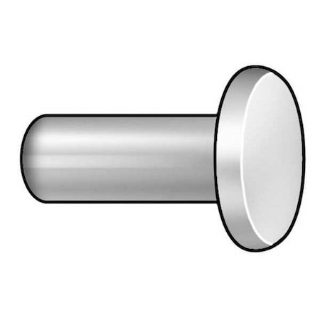 Solid Rivet, Flat Head, 0.1875 in Dia., 0.375 in L, Brass Body, 175 PK MPN:41B0606
