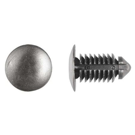 Push-In Rivet, Dome Head, 9 mm Dia., 19.5 mm L, Nylon Body, 50 PK MPN:5643PK