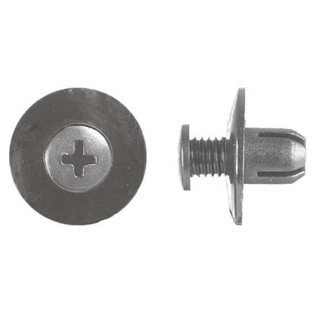Push-In Rivet, Dome Head, 8 mm Dia., 9 mm L, Nylon Body, 25 PK MPN:5920PK