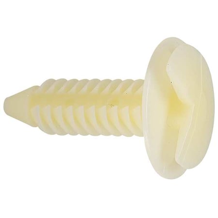 Push-In Rivet, Dome Head, 6.15 mm Dia., 1 in L, Nylon Body, 100 PK MPN:5RKT9