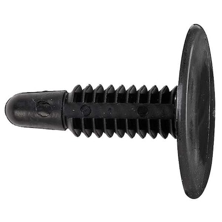 Push-In Rivet, Flat Head, 0.2813 in Dia., 1-1/16 in L, Nylon Body, 100 PK MPN:5RKV2