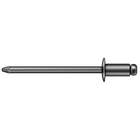 Blind Rivet, Dome Head, 1/4 in Dia., 27/32 in L, Stainless Steel Body, 100 PK MPN:5RTV9
