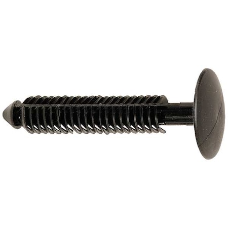 Push-In Rivet, Dome Head, 7.5 mm Dia., 44 mm L, Plastic Body, 25 PK MPN:5ZMC6