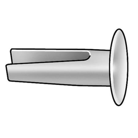 Split Rivet, Truss Head, 9/64 in Dia., 3/4 in L, Steel Body, 100 PK MPN:6LB81