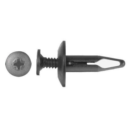 Push-In Rivet, Dome Head, 1/4 in Dia., 29/32 in L, Nylon Body, 25 PK MPN:9067PK