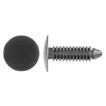 Push-In Rivet, Dome Head, 1/4 in Dia., 1-1/16 in L, Nylon Body, 50 PK MPN:9130PK