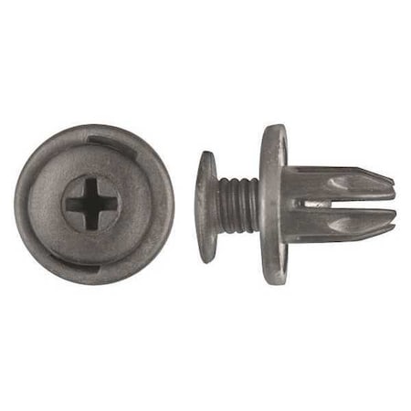 Push-In Rivet, Dome Head, 10 mm Dia., 15 mm L, Nylon Body, 15 PK MPN:9202PK