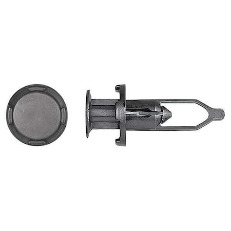 Push-In Rivet, Dome Head, 9 mm Dia., 28 mm L, Nylon Body, 4 PK MPN:9327PK