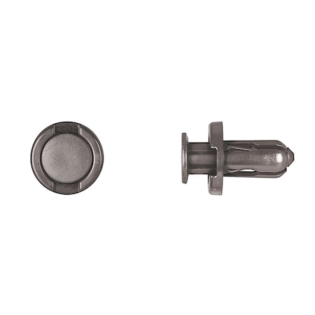 Push-In Rivet, Dome Head, 10 mm Dia., 18 mm L, Nylon Body, 15 PK MPN:9382PK