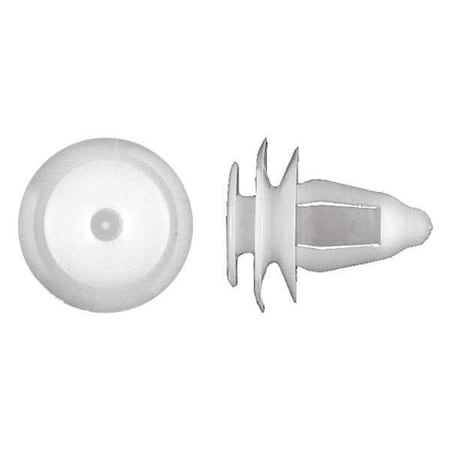 Push-In Rivet, Dome Head, 8 mm Dia., 15 mm L, Nylon Body, 25 PK MPN:9444PK