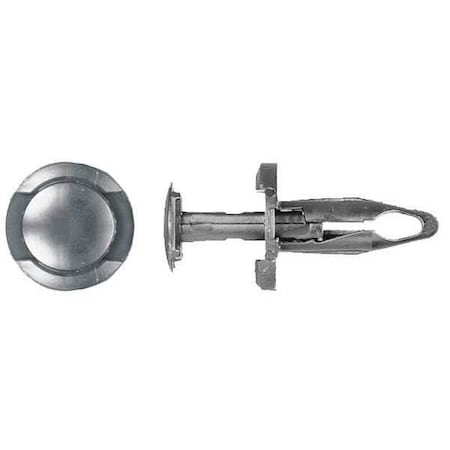 Push-In Rivet, Dome Head, 1/4 in Dia., 3/4 in L, Nylon Body, 25 PK MPN:9559PK